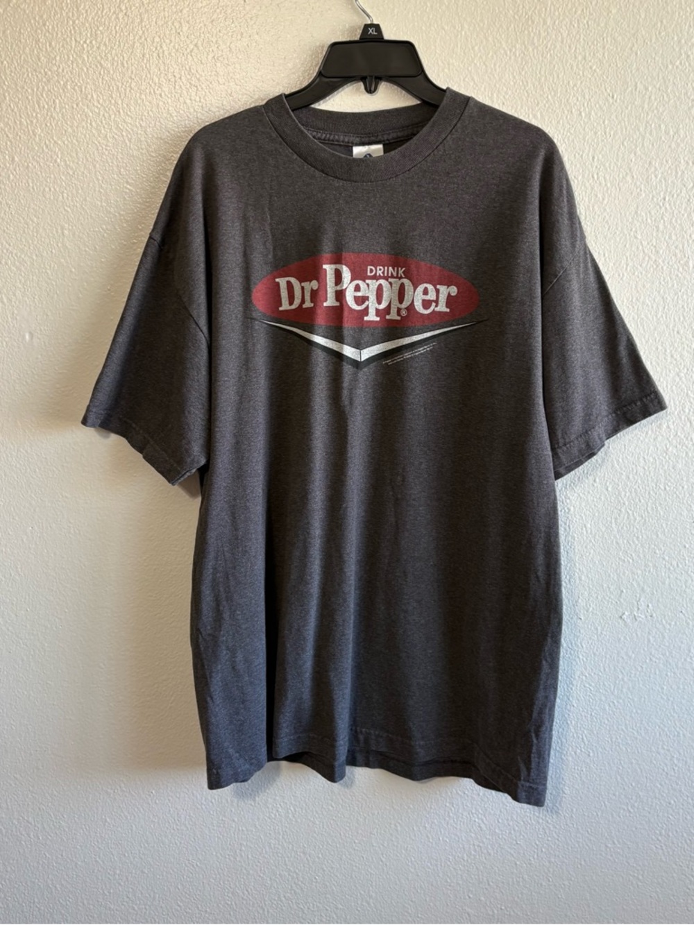 Vintage Y2K Size XL Dr. Pepper Gray Red Graphic T Shirt Punk Skate Grunge Retro